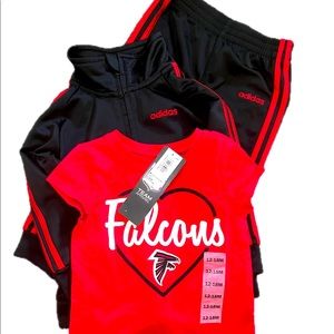3pcs. Adidas jogging suit w/ NFL Tee